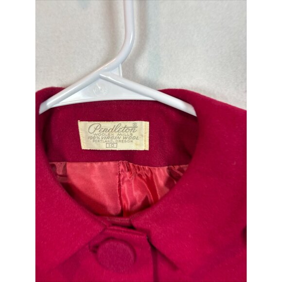 Pendleton Womens Vintage 100% Virgin Wool Skirt Suit Set Red Jacket & Skirt Sz10 - Picture 4 of 14